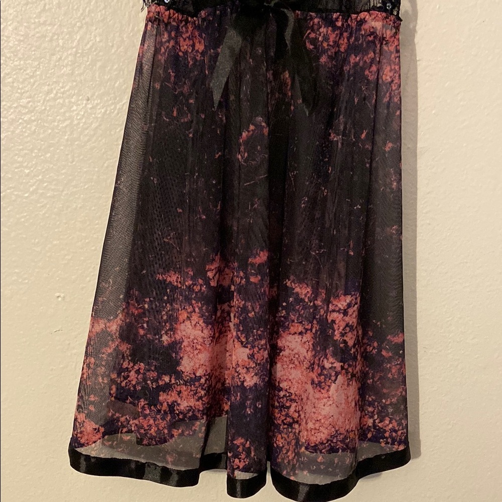 Chic Black and Pink Lace Dress - Picture 3 of 4